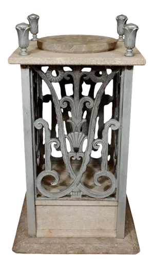 1930s Edgar Brandt (Attributed) art Deco Pedestal With Floral Detailing Attributed to Edgar Brandt