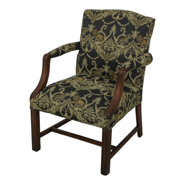 Vintage Chippendale Style Upholstered Open Armchair Chairish