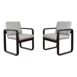 Mid-Century Leather Armchairs by Burkhard Vogtherr for Rosenthal, 1970s, Set of 2 For Sale
