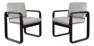 Mid-Century Leather Armchairs by Burkhard Vogtherr for Rosenthal, 1970s, Set of 2