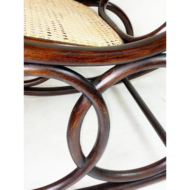 Brown Rocking Chair by Jacob & Josef Kohn, 1900 For Sale - Image 8 of 11