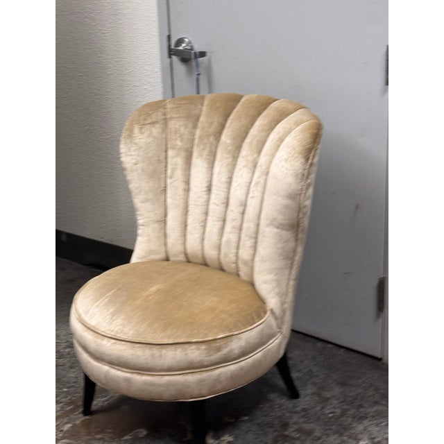 Traditional Art Deco Shell Back Side Chair, Vintage For Sale - Image 3 of 11