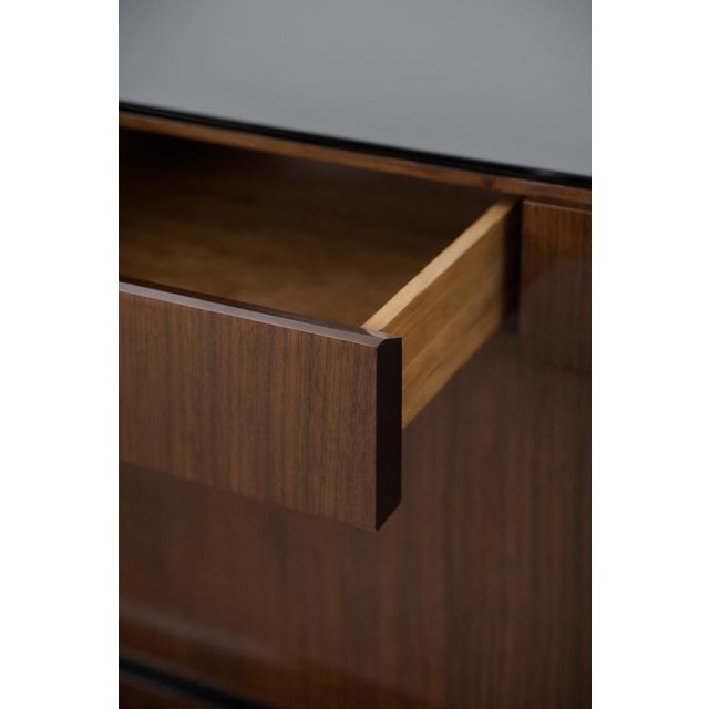 Large French Art Deco Walnut Buffet, 1920s For Sale - Image 9 of 18