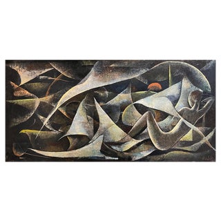 Vivaldo Martini, Abstract Composition No. 3, Oil on Masonite, 1960 For Sale