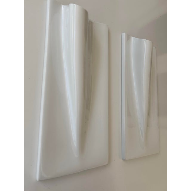 Contemporary Contemporary White Glossy Wall Vases by Arhaus For Sale - Image 3 of 8