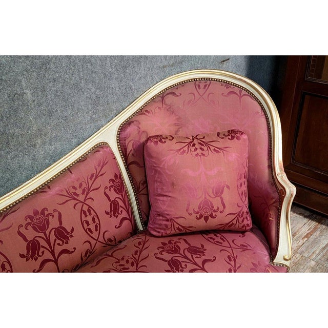 Louis XV Style Chaise Lounge in Lacquered Wood For Sale - Image 5 of 8