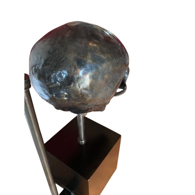 Metal Extruder Skull Table Lamps from Eichholtz, 2000, Set of 2 For Sale - Image 7 of 10