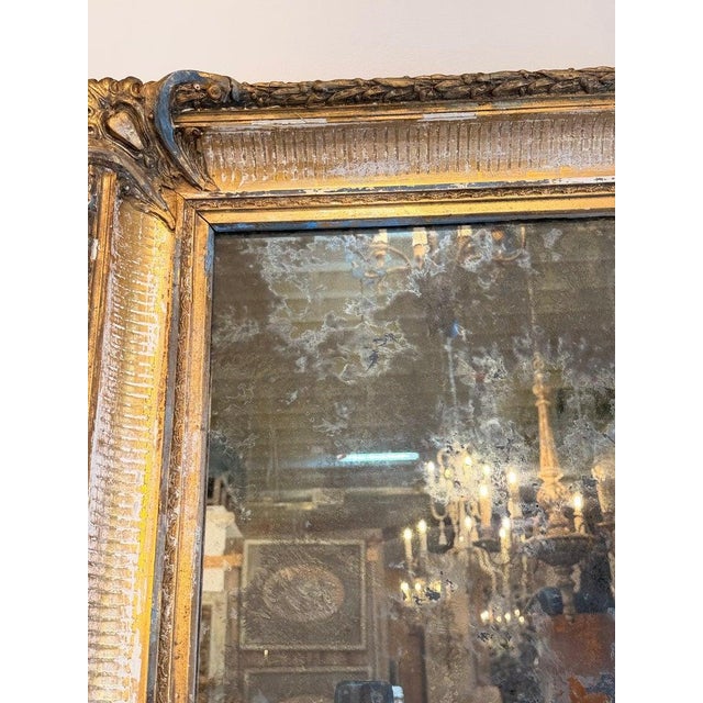 French 19th Century French Louis Philippe Giltwood Mirror With Original Mercury Glass For Sale - Image 3 of 8