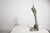 Vintage Modern Brutalist Carved Wooden Table Lamp with Opal Globe, 1930s For Sale - Image 6 of 11