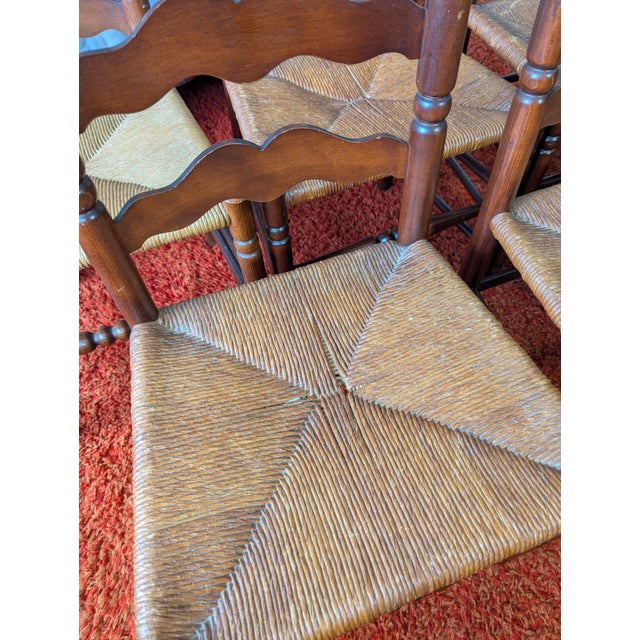 Vintage Tell City Chair Company Rush-Seat Dining Chairs Set of 7 For Sale In Tampa - Image 6 of 16
