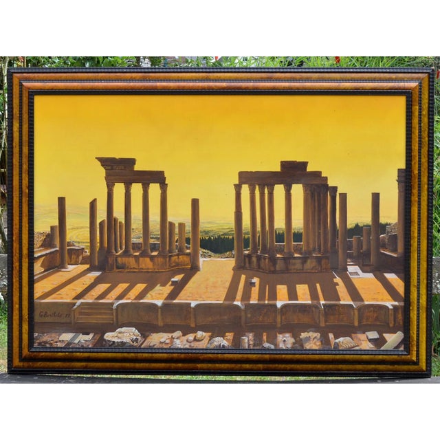 Modern Georges Berthelot, Large Metaphysical Landscape, 1987, Oil on Canvas, Framed For Sale - Image 3 of 11