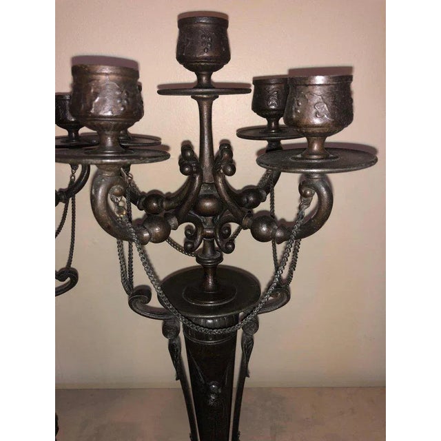 Empire 19th Century Bronze Candelabras Depicting Insects - a Pair For Sale - Image 4 of 13