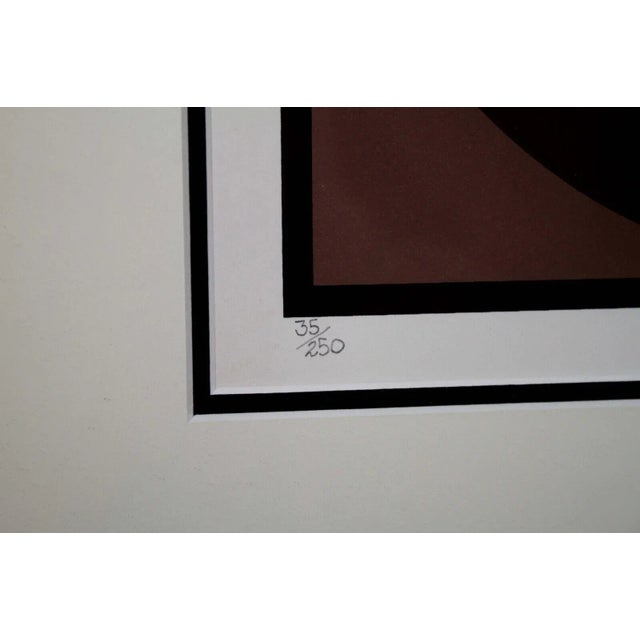 An intriguing Op Art postmodern serigraph by Rick Tunkel. Hand signed in pencil on the bottom right with a 1981 date and...