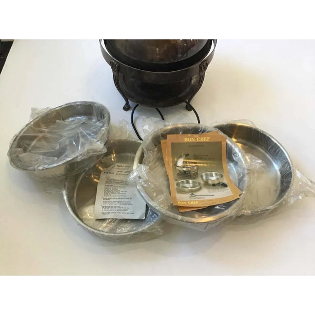 Modern Large Silver Plate Chafing Dishes - A Pair For Sale - Image 3 of 13