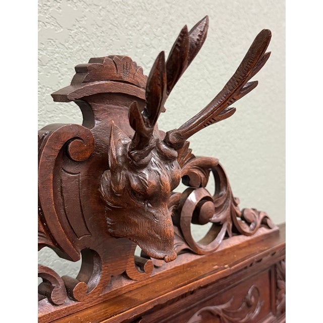 Antique French Buffet Server Sideboard Barley Twist Dark Oak Drawers 4 Tier 19c For Sale - Image 16 of 18