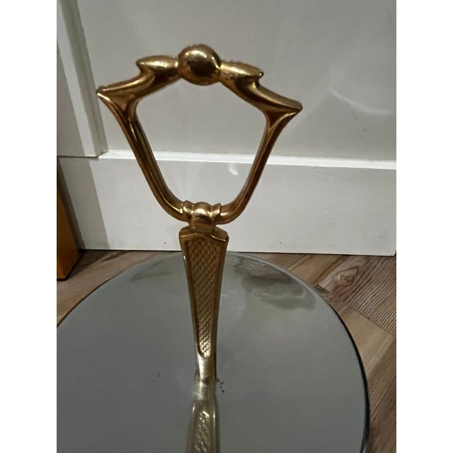 Vintage Kromex Tidbit Tray Two Tier Stainless Gold Tone Center Post For Sale - Image 13 of 14