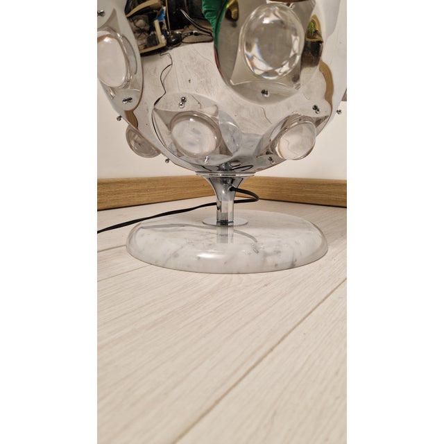 1960s Table Lamp in Chromed Metal and Glass by Oscar Torlasco for Stilkronen For Sale - Image 5 of 17