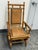 Early 20th Century Antique Victorian Wood + Leather Rocking Chair For Sale - Image 5 of 12