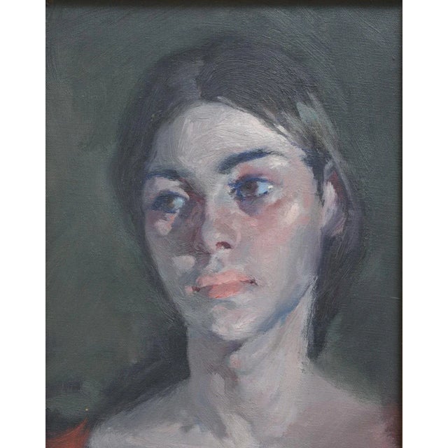 Manuel Monedero (1925-2002) Portrait of a Young Spanish Lady 28" x 12" oil on canvas, framed to 33"x17" signed lower left...