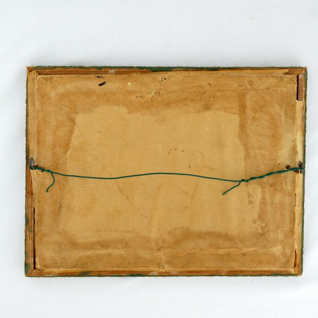 Wood Antique Chinese Framed Cork Picture Shadowbox 1930s For Sale - Image 7 of 7