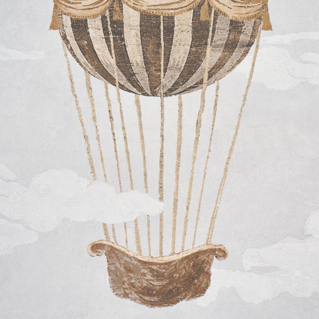 Contemporary Schumacher X Carl D'Aquino Up, Up And Away! Wallpaper In Grisaille For Sale - Image 3 of 3