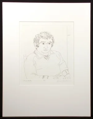 1975 Knox Martin "Norman Mailer" Art Etching Matted Hand Signed by Mailer and Artist