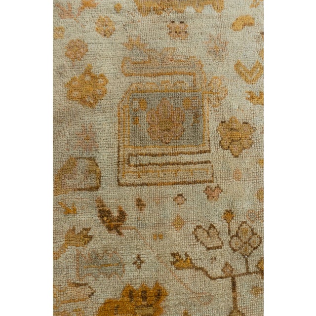 1900 - 1909 Antique Turkish Oushak Rug 11ft 5in X 13ft 2in For Sale - Image 5 of 12