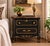 French Provincial Early 20th Century Stanley Furniture French Provincial Nightstand in Satin Walnut, Onyx Black & Gilded Gold For Sale - Image 3 of 3