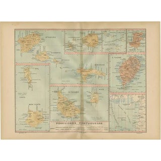 Map of Portugal's Atlantic Archipelagos, 1903 For Sale