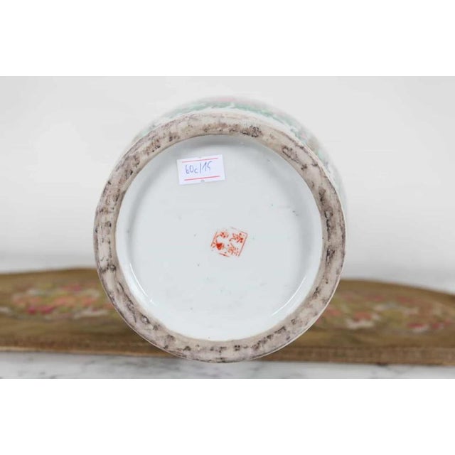 Hand-Painted Chinese Vase with Florals For Sale - Image 4 of 5