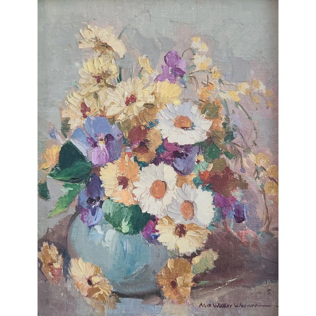 Impressionist 1930s Nell Walker Warner Oil Painting Floral Still Life For Sale - Image 3 of 14