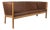 Three-Seat Sofa in Oak and Full Grain Leather by Hans J. Wegner for Getama For Sale
