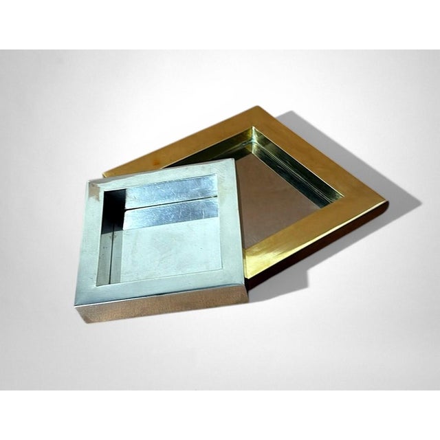 Romeo Rega Style Italian Steel and Brass Ashtray For Sale - Image 14 of 17