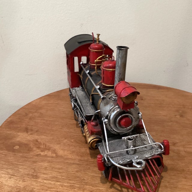Industrial Mid 20th Century Handmade Metal Model Locomotive Decoration For Sale - Image 3 of 12