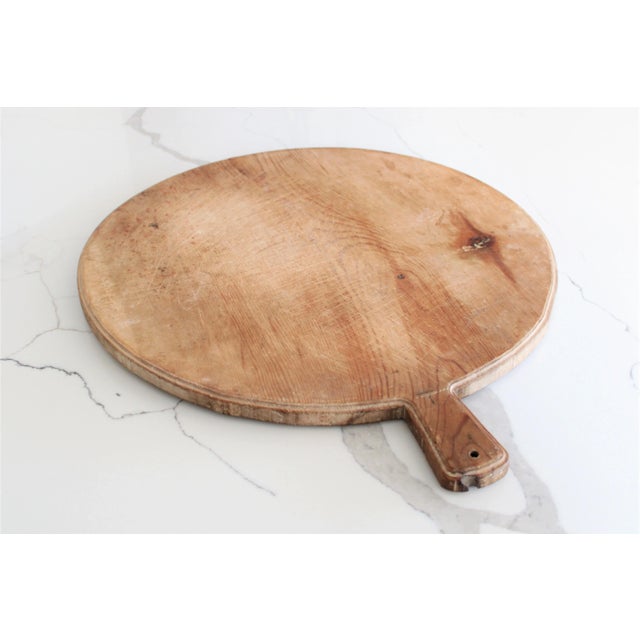 19" Round European Antique Charcuterie Breadboard For Sale - Image 4 of 4