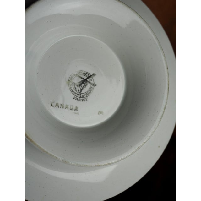 Blue 1950s French Orchies Moulin Des Loups Orange and Blue Cake Stand, Flower, Cloud and Fire Pattern For Sale - Image 8 of 11