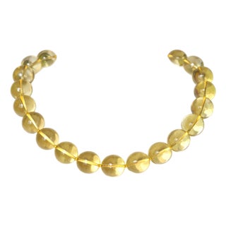 Lemon Quartz Beaded Necklace by Noblesse Oblige Studio, 18in, Usa For Sale