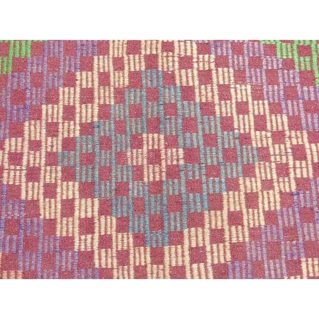 1960s 1960s Vintage Pink Embroidered Kilim - 78"x115" For Sale - Image 5 of 13