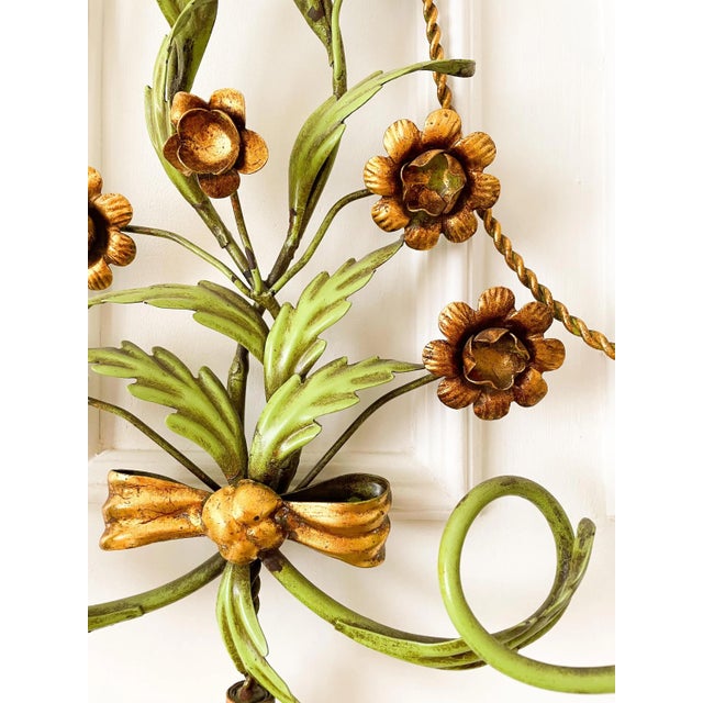 Vintage Italian Florentine Wall Candleholder, 1960s For Sale - Image 6 of 8