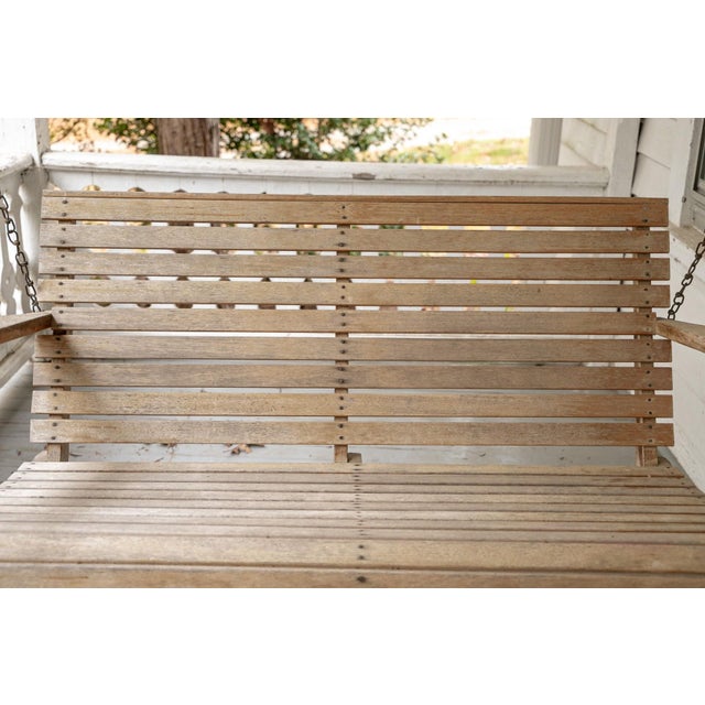 Wood A Classic Teak Porch Swing For Sale - Image 7 of 10