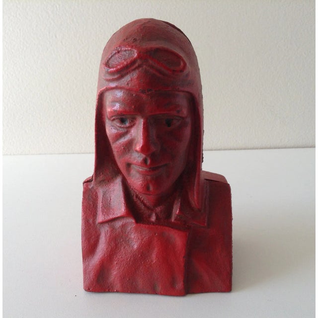 C.1928 Charles Lindbergh Cast Iron Bank For Sale - Image 10 of 11