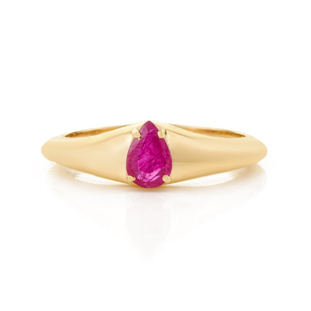 14k Yellow Gold Prong Set Natural Ruby Ring Size 8 by VRJewels For Sale - Image 4 of 15