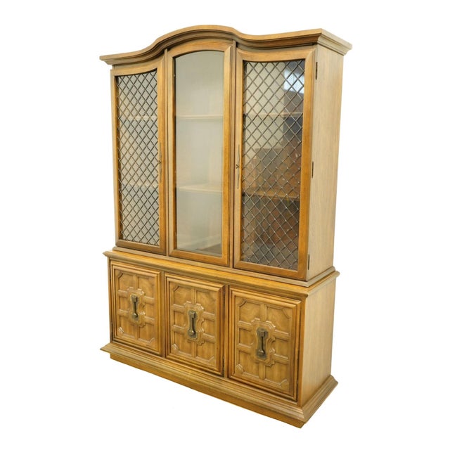 STANLEY FURNITURE Italian Provincial Pecan 57" Buffet w. China Cabinet 525-01 78.25" High 57" Wide 18" Deep We specialize...