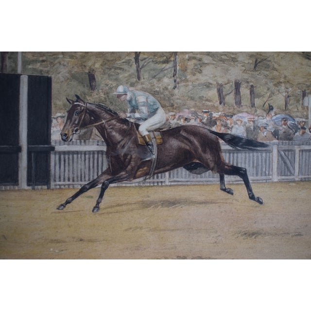 1920s The Princess of Wales Stakes 1921 Watercolour by Isaac J. Cullin (1881-1947) For Sale - Image 5 of 8