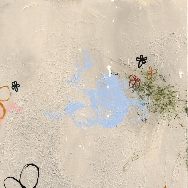Textile In the Presence of Fragrant Bliss - Large Original Graffiti-Inspired Abstract Floral Mixed Media Painting on Canvas by Amber Goldhammer For Sale - Image 7 of 9