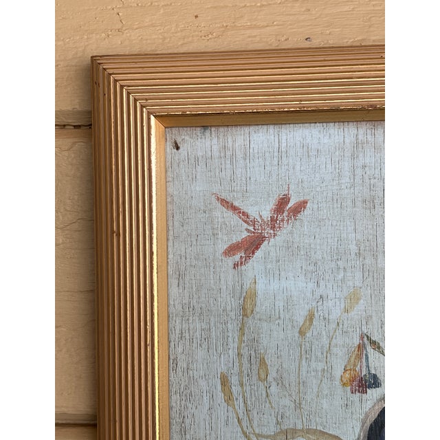 Fine French Chinoiserie Chic Figurative Whimsical Oil on Wood Painting in Gilt Frame For Sale - Image 11 of 18
