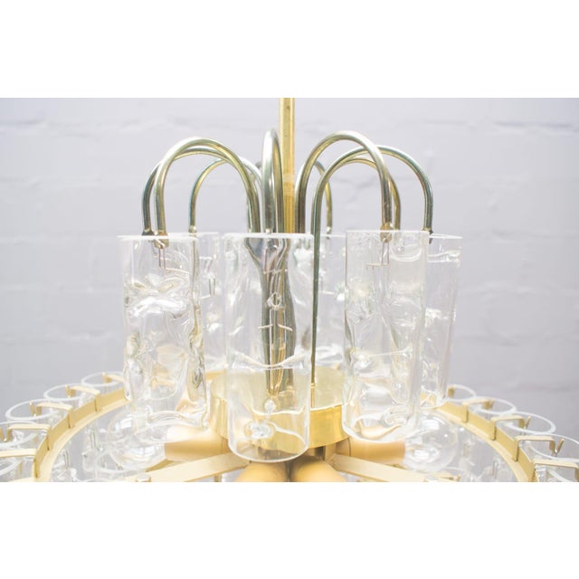Gold 3-Tier Glass Tube Chandelier by Doria, 1960s For Sale - Image 8 of 13