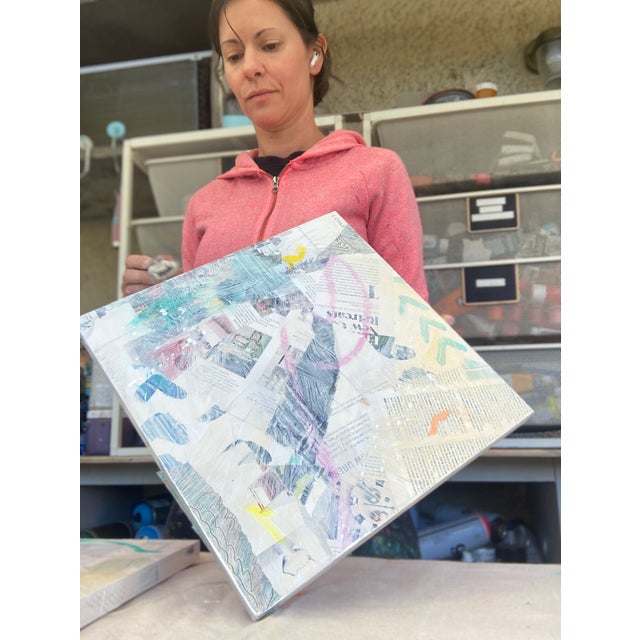 Modern Encaustic and Collage Painting 'Home Grown' For Sale In Los Angeles - Image 6 of 8