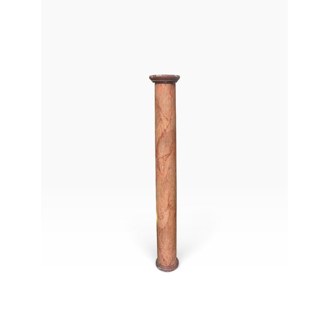 18th Century Antique 18th C Faux Marble & Giltwood Roman Column For Sale - Image 5 of 5