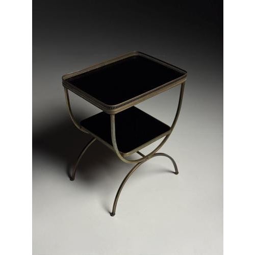 Mid-Century Side Table with Black Glass Tops For Sale - Image 3 of 14